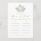 Witte pompoen Hoe oud waren mama en papa Kaart (Voorkant)