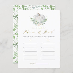 Witte pompoen Hoe oud waren mama en papa Kaart