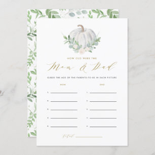 Witte pompoen Hoe oud waren mama en papa spel Kaart