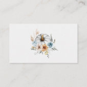 Witte Pompoen met Wildbloemen Trouwregister Informatiekaartje (Achterkant)