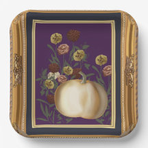 Witte Pompoen Moody Bloemen in Sierlijk Gouden Lij