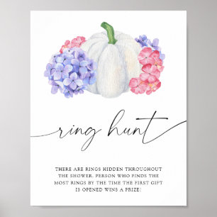 Witte pompoen - ringjacht bruidsdouche spel poster
