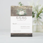 Witte Pompoen Rustiek Land Bruiloft RSVP Kaartje (Staand voorkant)