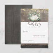 Witte Pompoen Rustiek Land Bruiloft RSVP Kaartje (Voorkant / Achterkant)