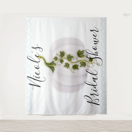 Witte Pompoen Storybook Chic Herfst Bruiloft Tapij Wandkleed (Voorkant)