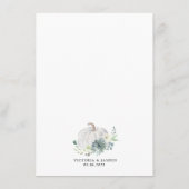 Witte pompoen Succulent Elegant Greenery Wedding Informatiekaartje (Achterkant)