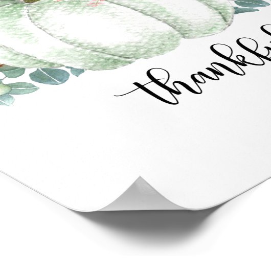 witte pompoen Thankful Poster (Hoek)