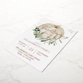 Witte pompoen Thanksgiving Folie Uitnodiging (Gedraaid)