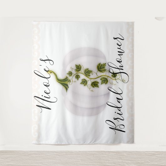 Witte Pompoen Verhaalboek Chic Herfst Bruiloft Tap Wandkleed (Voorkant)