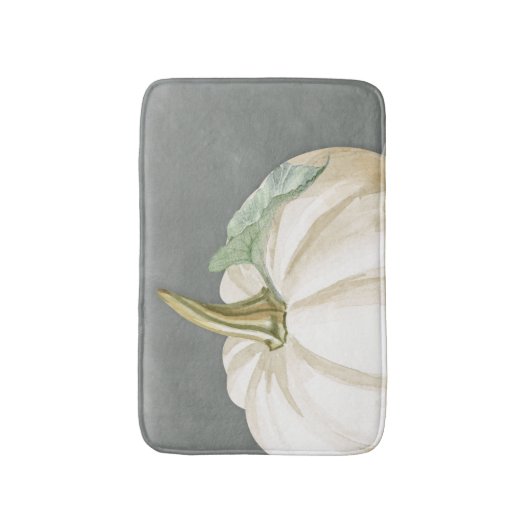 Witte pompoen voor herfst badmat (Voorkant Verticaal)