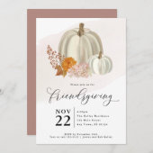 Witte pompoenen en herfstbloemen, Friendsgiving Kaart (Voorkant / Achterkant)