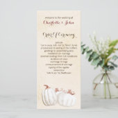 witte pompoenen herfst oogsten bruiloft programma' programma (Staand voorkant)