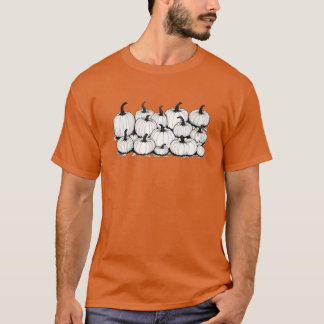 Witte Pompoenen Op Oranje Achtergrond Oversized T-shirt