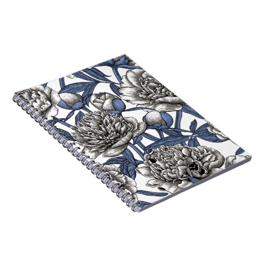 Witte pony bloemen notitieboek (Rechterzijde)