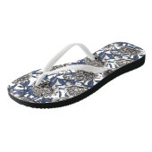 Witte pony bloemen teenslippers (Schuin)