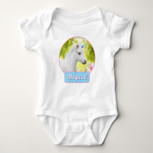 Witte Pony Eenhoorn Romper (Voorkant)