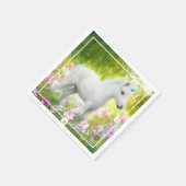 Witte Pony Eenhoorn Servet (Hoek)