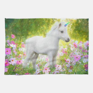 Witte Pony Eenhoorn Theedoek