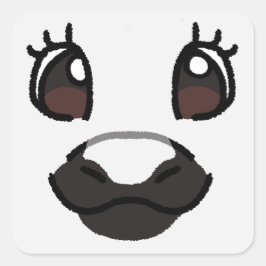 Witte Pony Vierkante Sticker