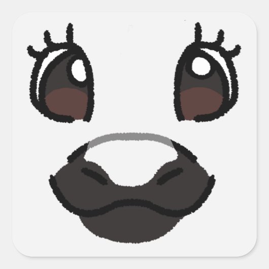 Witte Pony Vierkante Sticker (Voorkant)