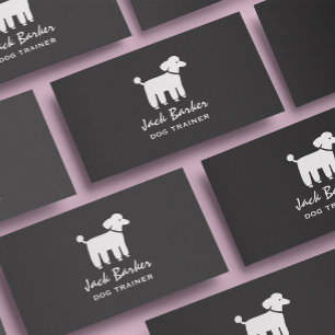 Witte Poodle Grafiek Visitekaartje