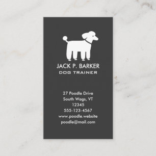 Witte Poodle Grafiek Visitekaartje