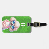Witte Poodle Hond Bagage Labels (Voorkant horizontaal)