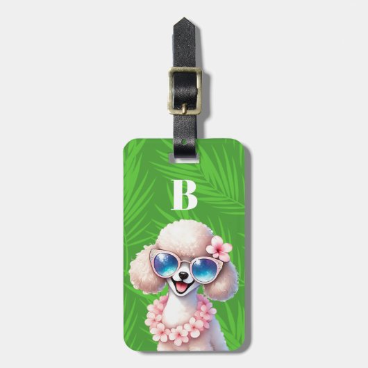 Witte Poodle Hond Bagage Labels (Voorkant verticaal)