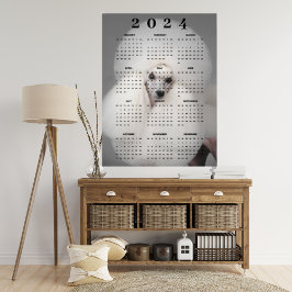 Witte Poodle Hond Fantasie Kapsel Foto 2024 Agenda Poster