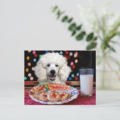 Witte Poodle Kerstmis Feestdagenkaart (Staand voorkant)
