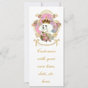 Witte Poodle Prinses en Roze Rozen