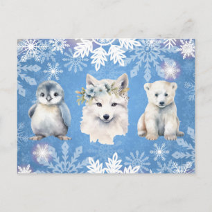 Witte Pool Dieren Kerstkaart Feestdagenkaart