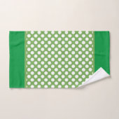 Witte pooldots op groen bad handdoek (Handdoek)