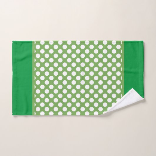 Witte pooldots op groen bad handdoek (Handdoek)