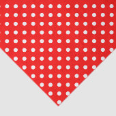 Witte poolpunten op rode achtergrond tissuepapier (Detail)