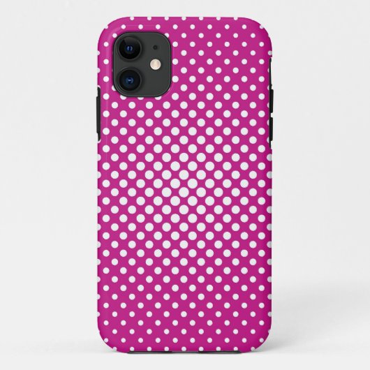 Witte poolpunten op roze achtergrond Case-Mate iPhone case (Achterkant)