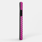 Witte poolpunten op roze achtergrond Case-Mate iPhone case (Achterkant/rechts)