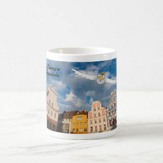 Witte Poolse adelaar zegt Welcome to Szczecin. Wi Koffiemok
