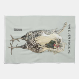 Witte Poolse Rooster ©TRFORSMAN Theedoek