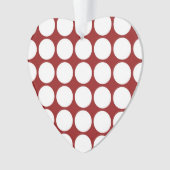 Witte poolstippen op rood ornament (voorkant)