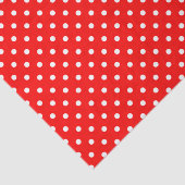 Witte poolstippen op rood tissuepapier (Detail)