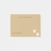 Witte pootafdruk Lichtbruin cute Post-it® Notes (Voorkant)