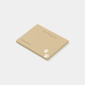 Witte pootafdruk Lichtbruin cute Post-it® Notes (Schuin)