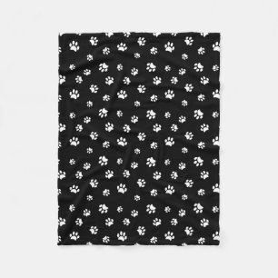 Witte Pootafdrukken Patroon Fleece Deken