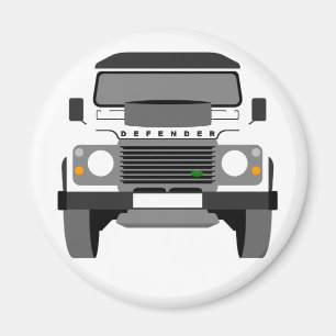 Witte Pop art Klassieke Land Rover Magneet