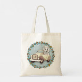 Witte portaalwagen tote bag (Achterkant)