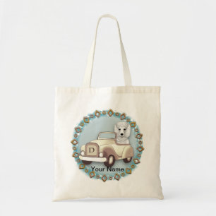 Witte portaalwagen tote bag