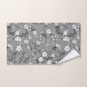 Witte posies op grijs bad handdoek (Handdoek)