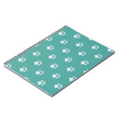Witte poten op turquoise notitieboek (Linkerzijde)