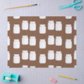 Witte potten op bruin tissuepapier (Craft)
